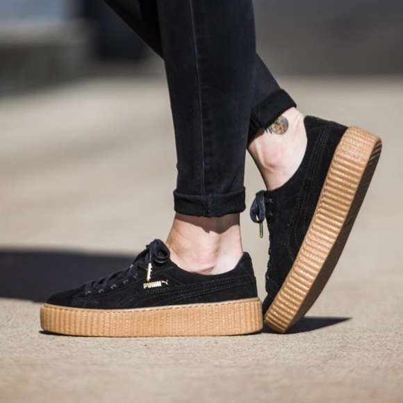 puma creepers black gum
